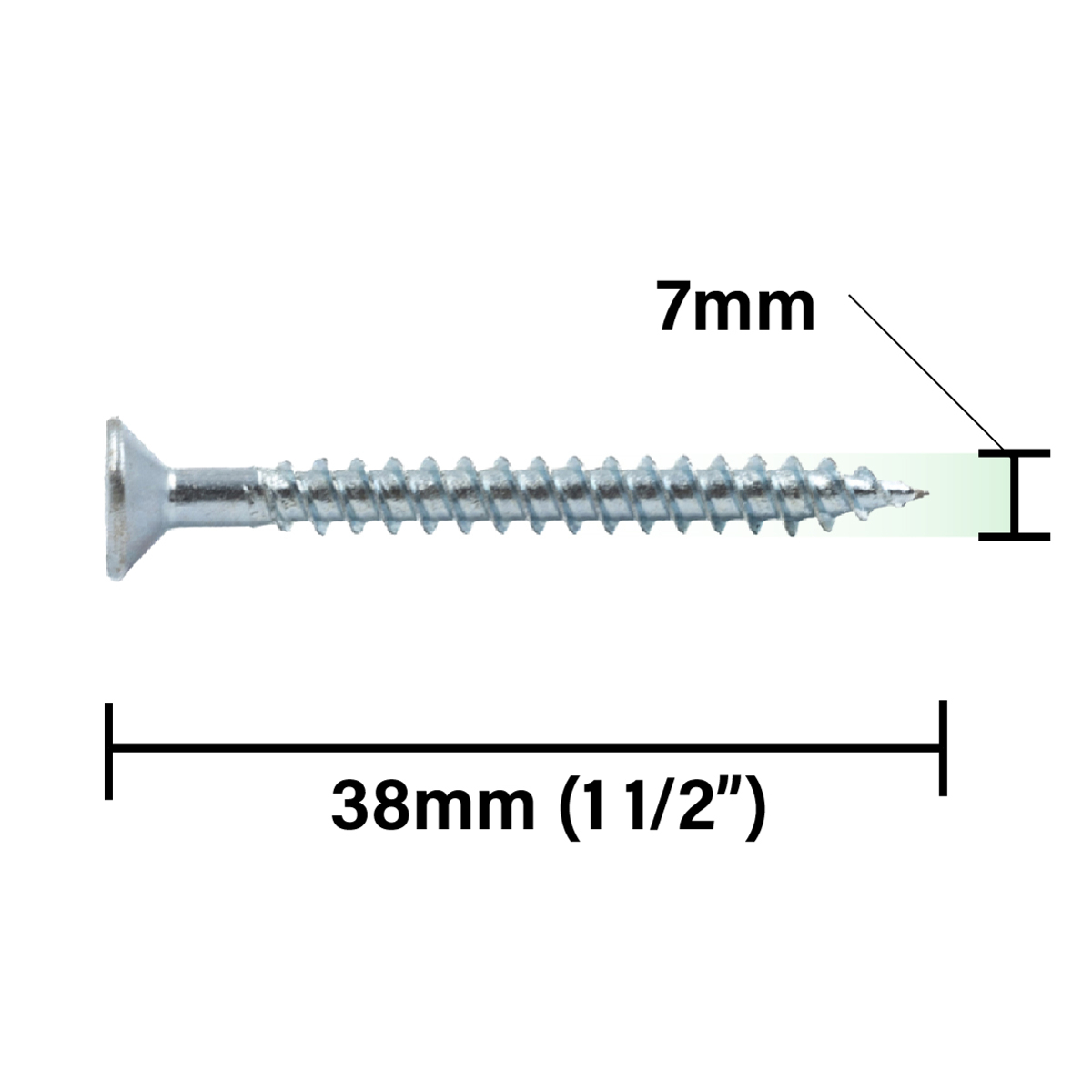 Rikä TWSR015 Woodscrew Twin-Thread CSK BZP 7 x 1 1/2in 200pk